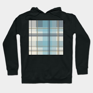 winter plaid in ice blue and beige seamless pattern Hoodie